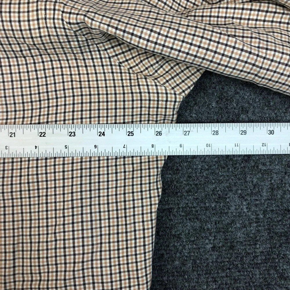 Polo Ralph‎ Lauren Lowell Sport Mens XL Brown Tan Check Button Down Cotton Shirt
